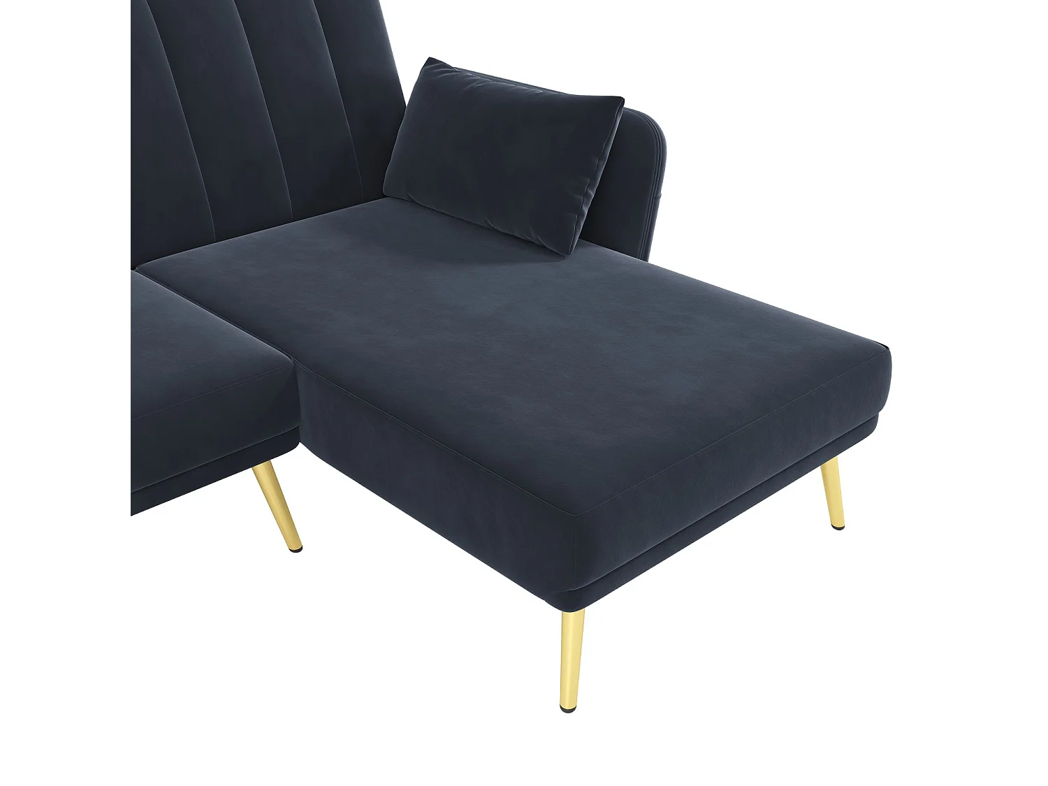 Canapé convertible moderne, canapé en L avec coin supplémentaire et fonction couchage,noir