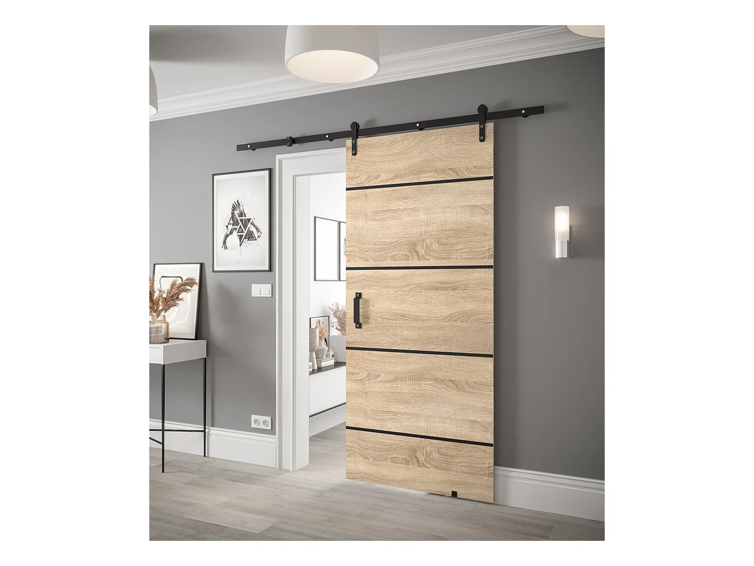 Portes coulissantes Loftiko IV 90x204 (chêne sonoma)