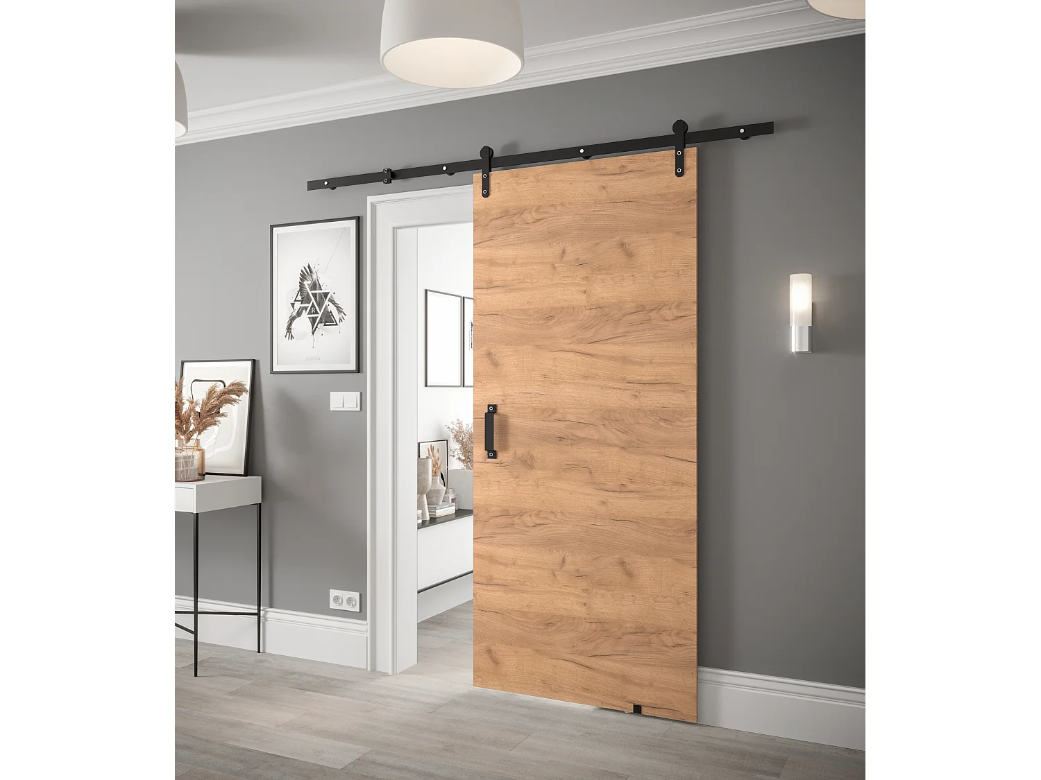 Puertas correderas Loftiko I 90x200 (roble Kraft)