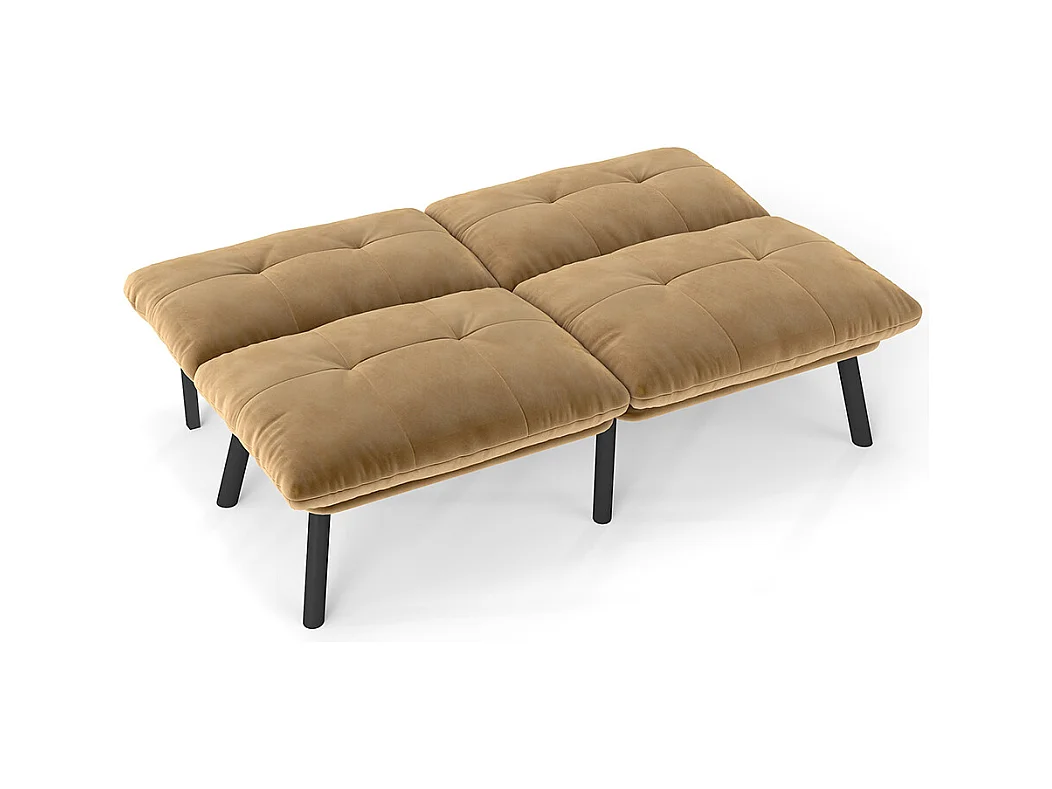 Divano letto pieghevole, 2 posti, con funzione letto, marrone