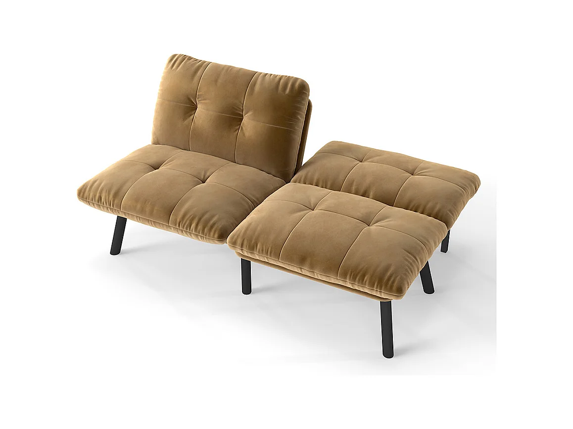 Divano letto pieghevole, 2 posti, con funzione letto, marrone