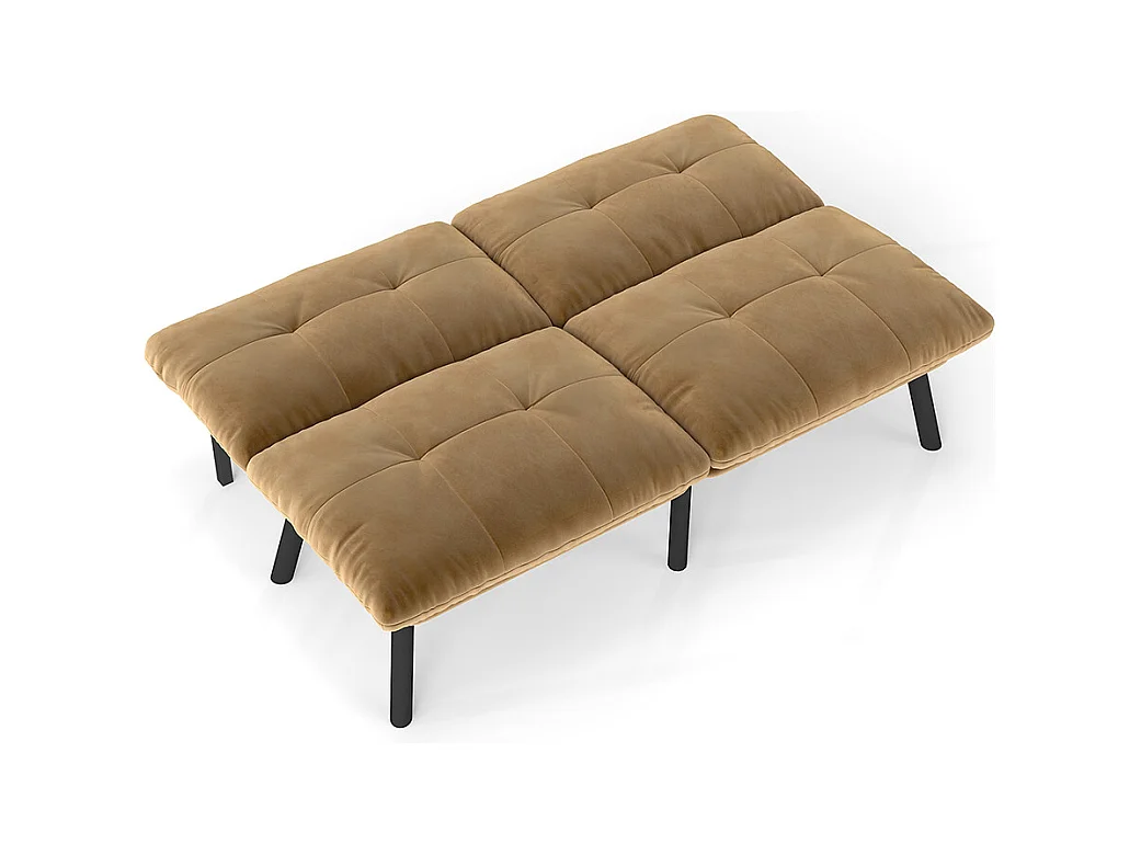 Divano letto pieghevole, 2 posti, con funzione letto, marrone