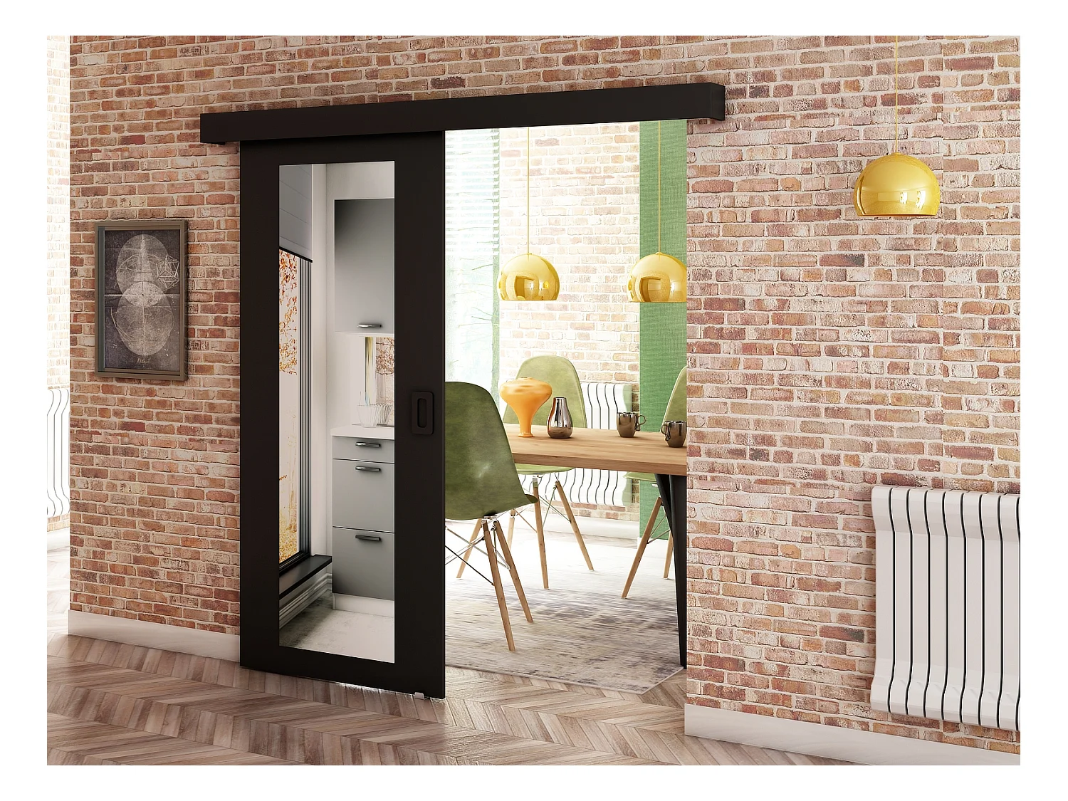 Portes coulissantes Beni II 90x204 (Noir)