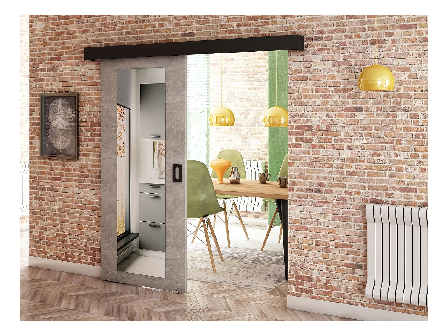 Portes coulissantes Beni II 90x204 (béton)