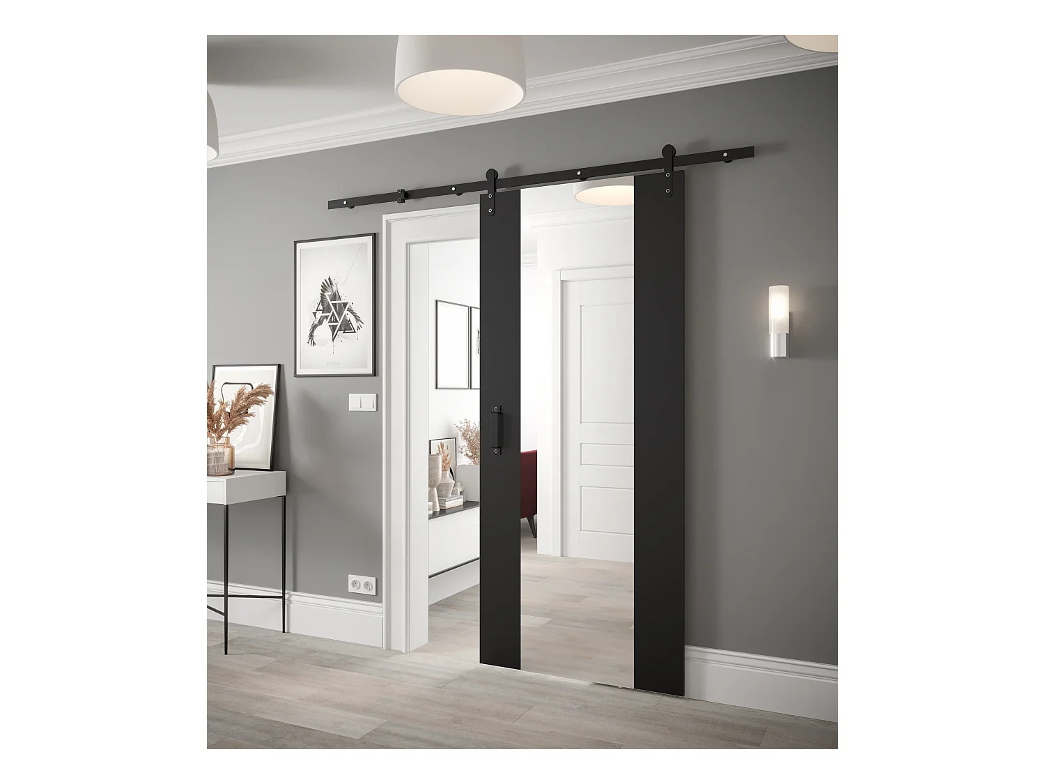 Portes coulissantes Loftiko II 90x204 (Noir)