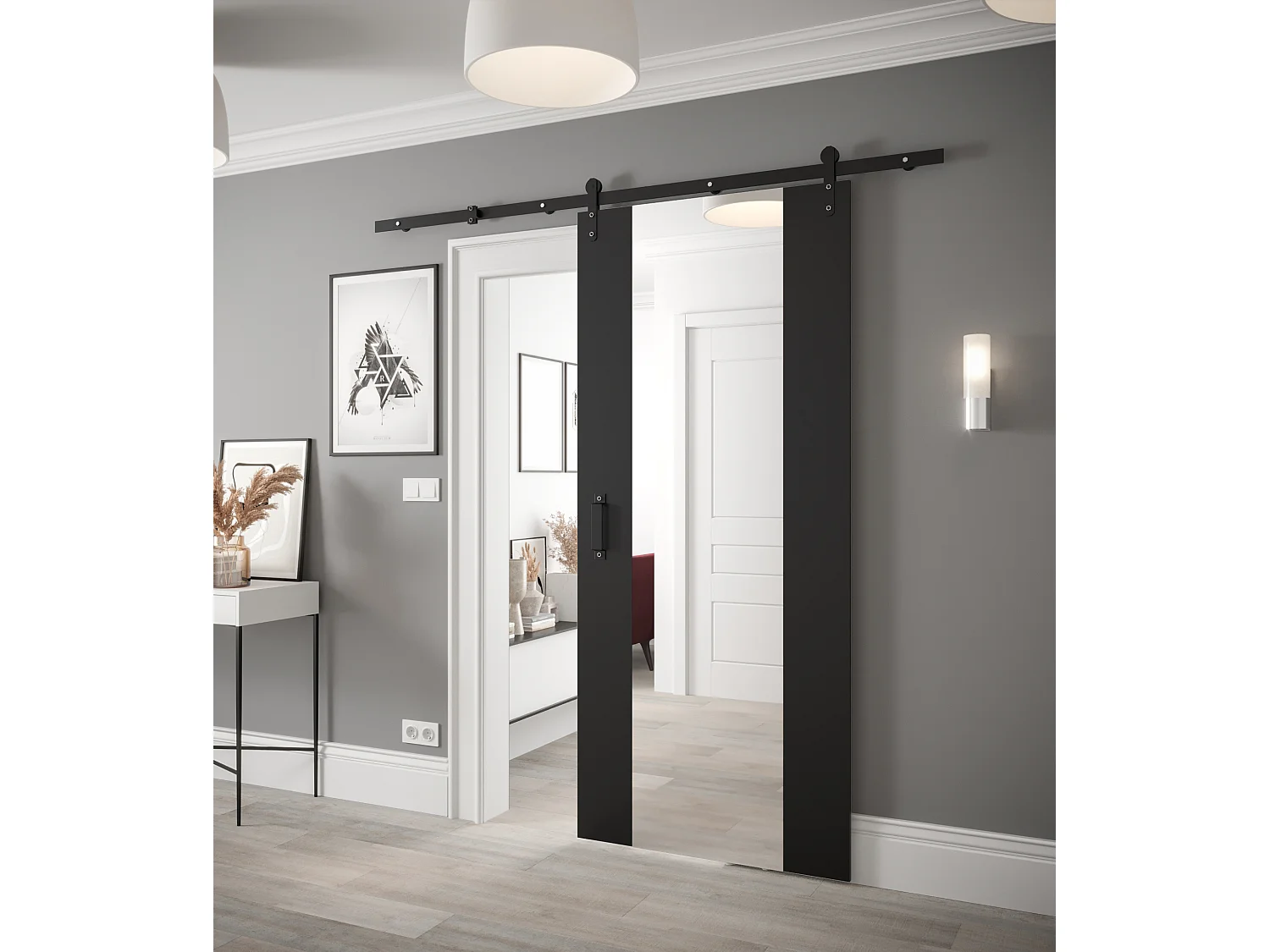 Puertas correderas Loftiko II 90x200 (negro)