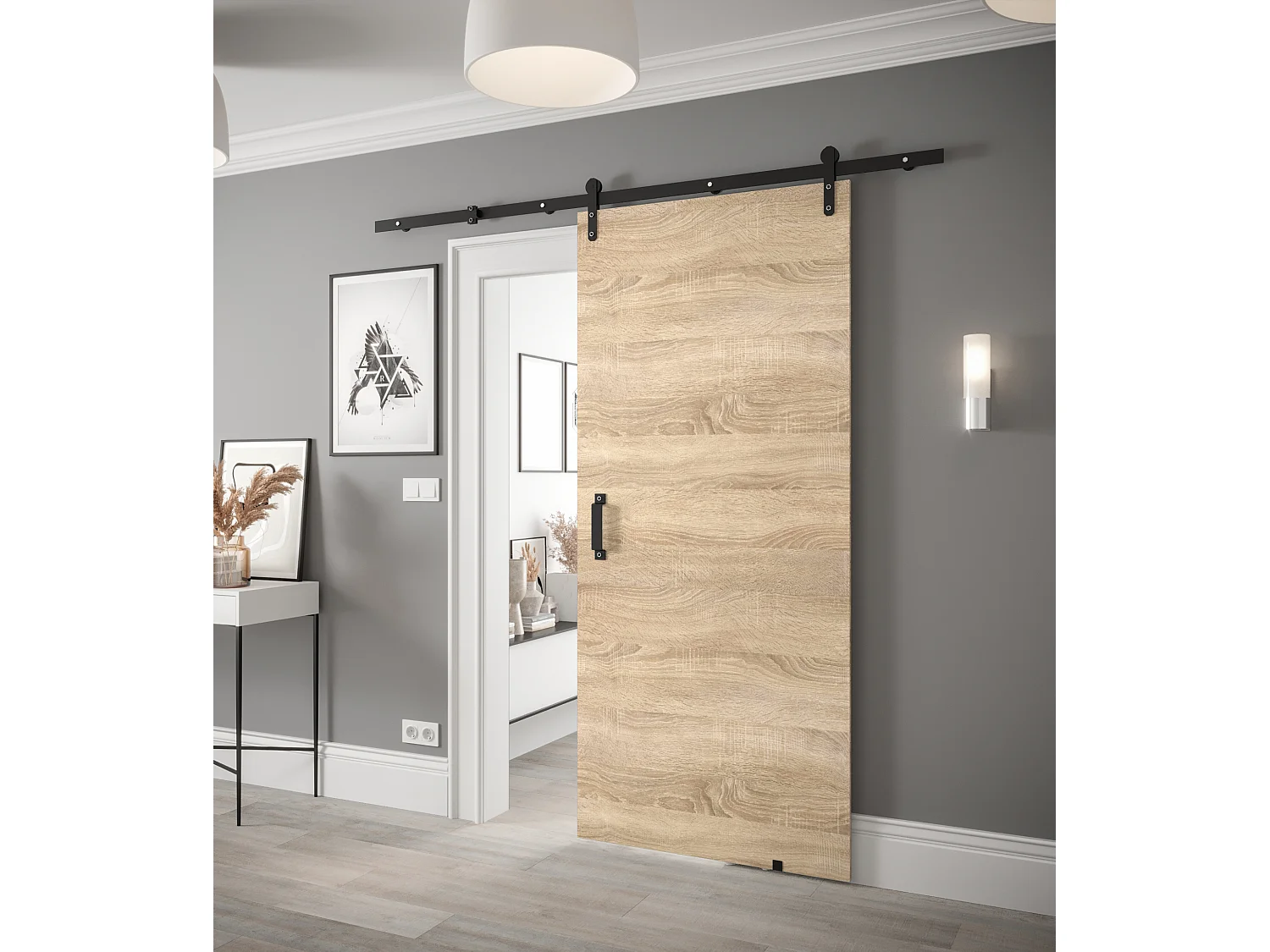 Puertas correderas Loftiko I 90x200 (roble Sonoma)