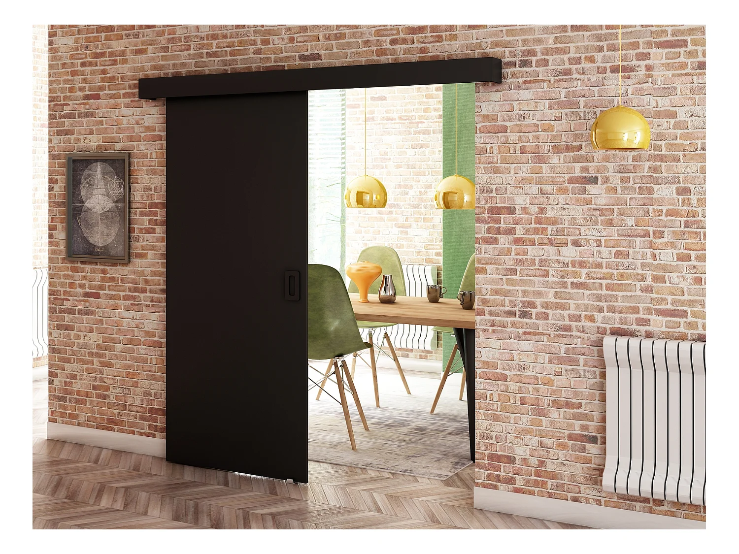 Portes coulissantes Beni I 90x204 (Noir)