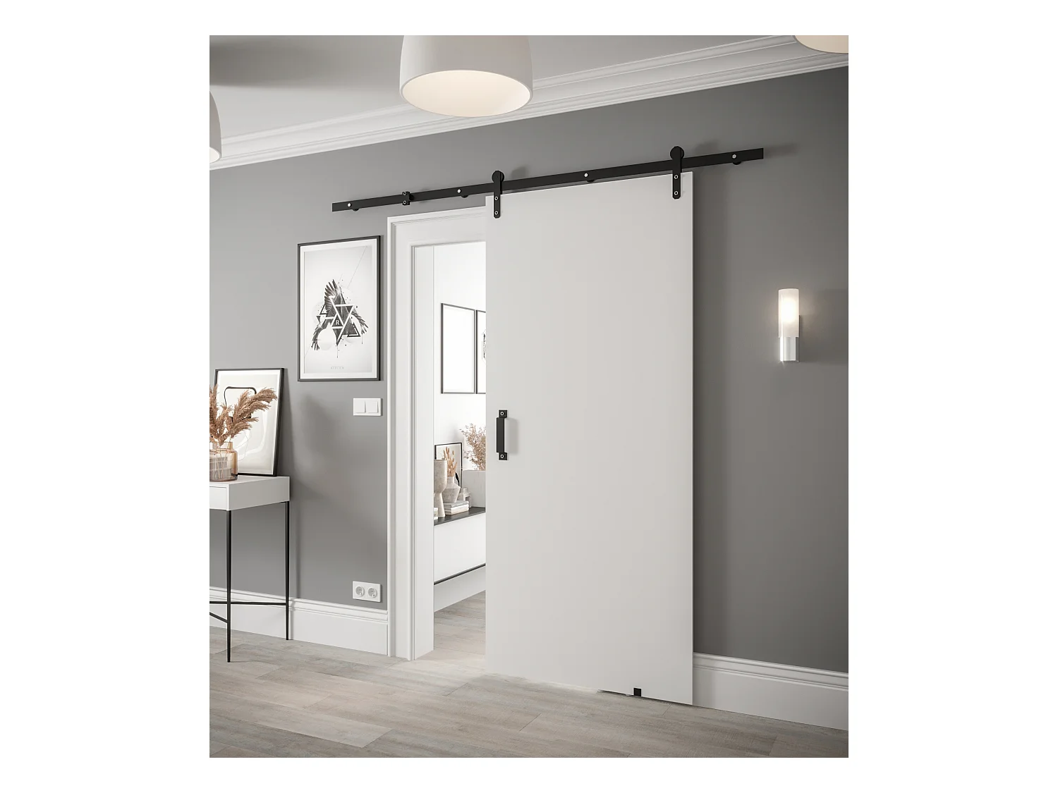Portes coulissantes Loftiko I 90x204 (Blanc)