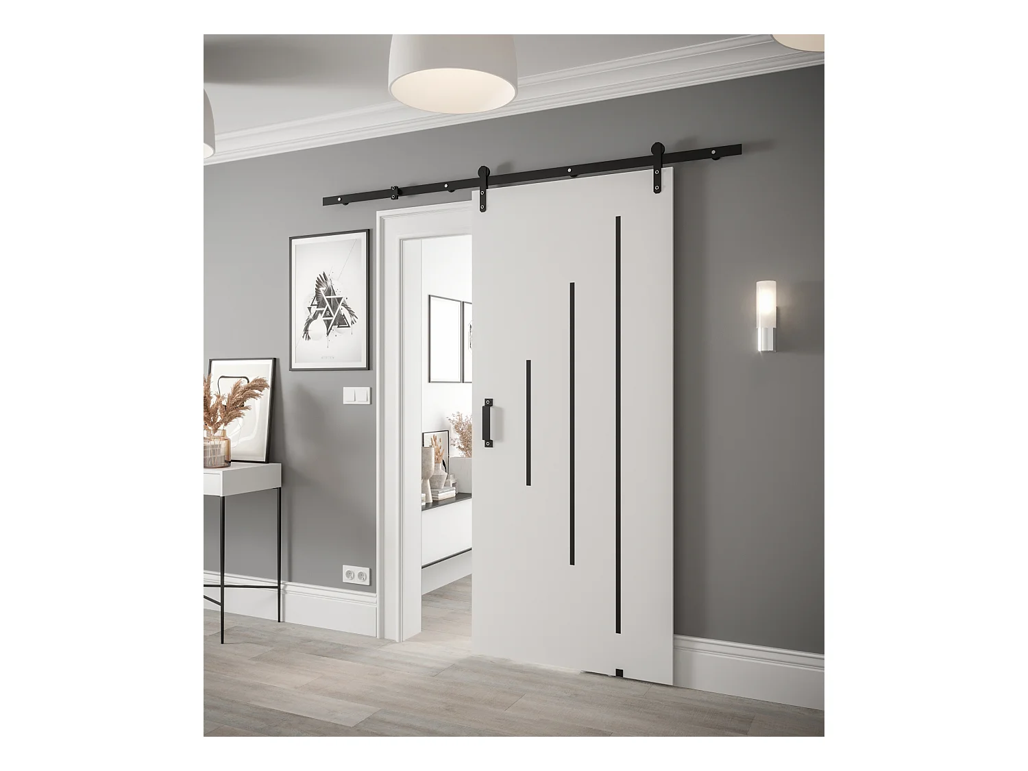 Portes coulissantes Loftiko Y 90x204 (Blanc)