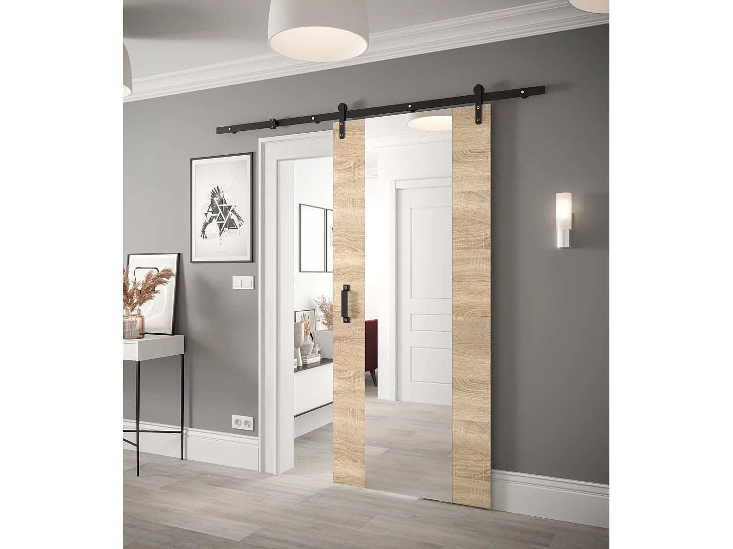 Puertas correderas Loftiko II 90x200 (roble Sonoma)