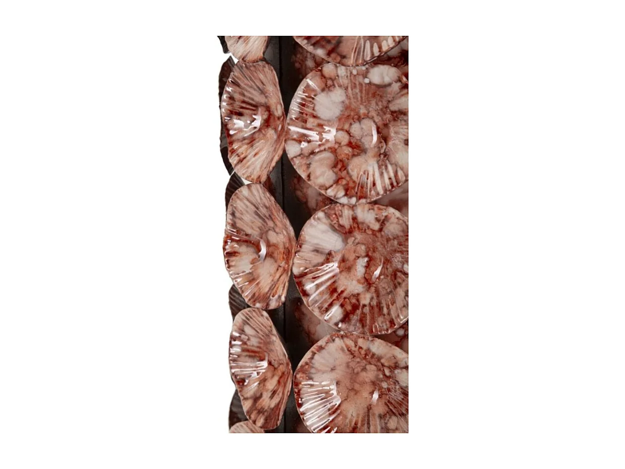 Jarrón con forma de concha de metal marrón, 12,5 x 12,5 x 24 cm