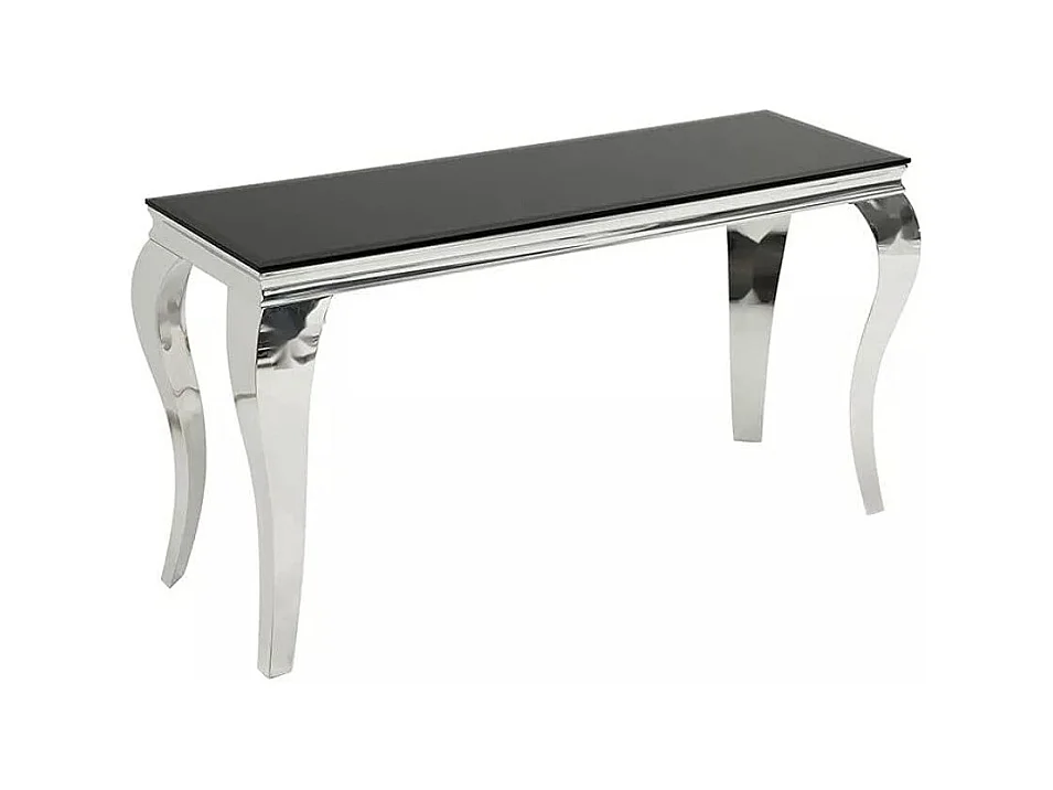 Console Prince/Vetro Acciaio Inox/Nero Argento