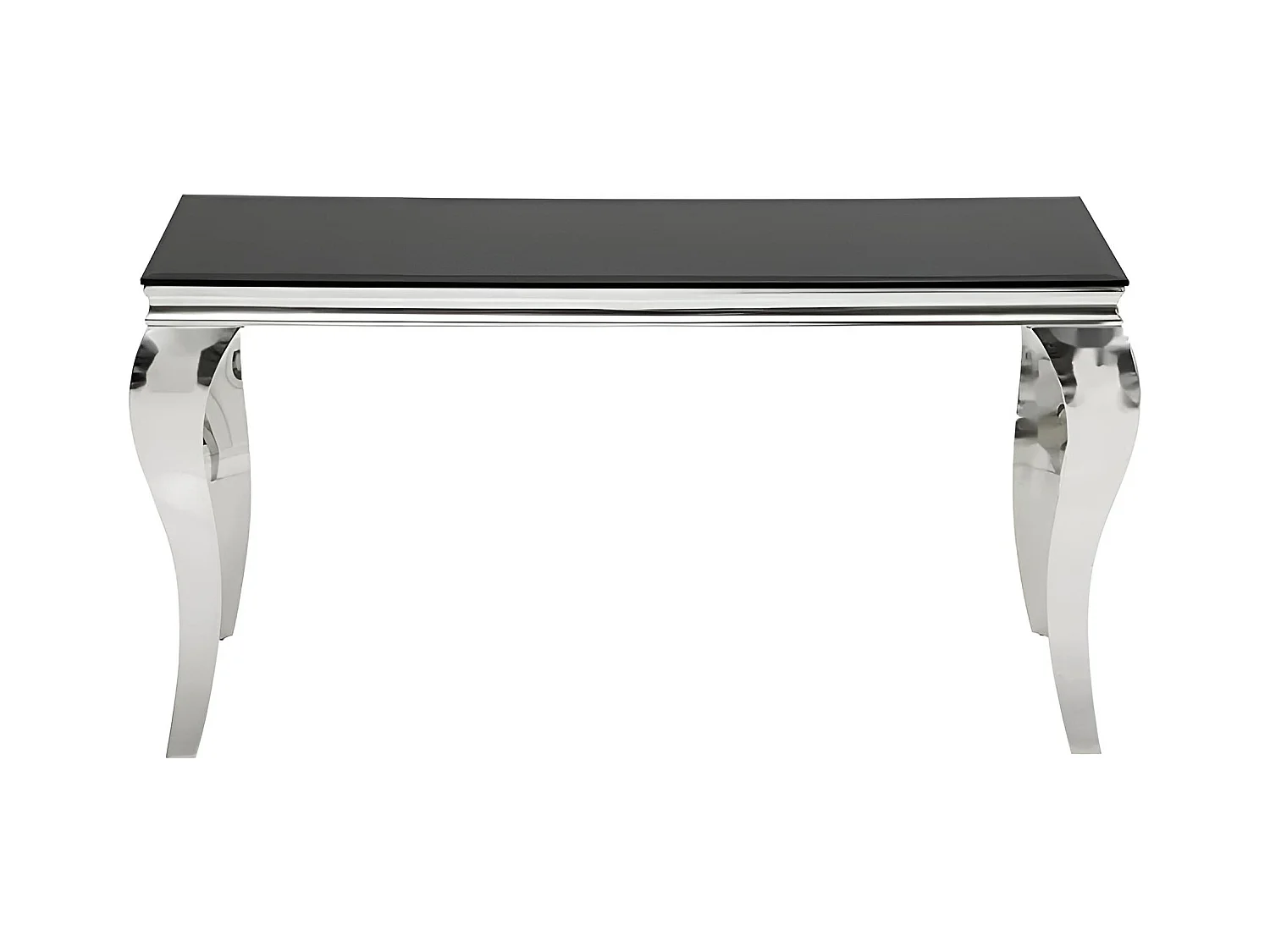 Console Prince/Vetro Acciaio Inox/Nero Argento