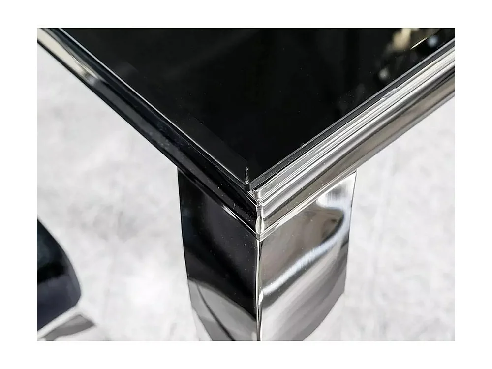 Console Prince/Vetro Acciaio Inox/Nero Argento