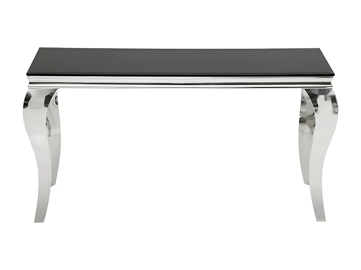 Konsole Prince/Glas&edelmetall/Schwarz&Silber