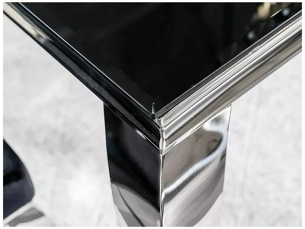 Konsole Prince/Glas&edelmetall/Schwarz&Silber