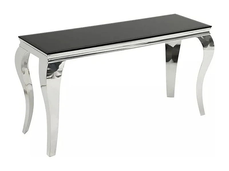 Console Prince/Verre Acier Inoxydable/Noir Argent