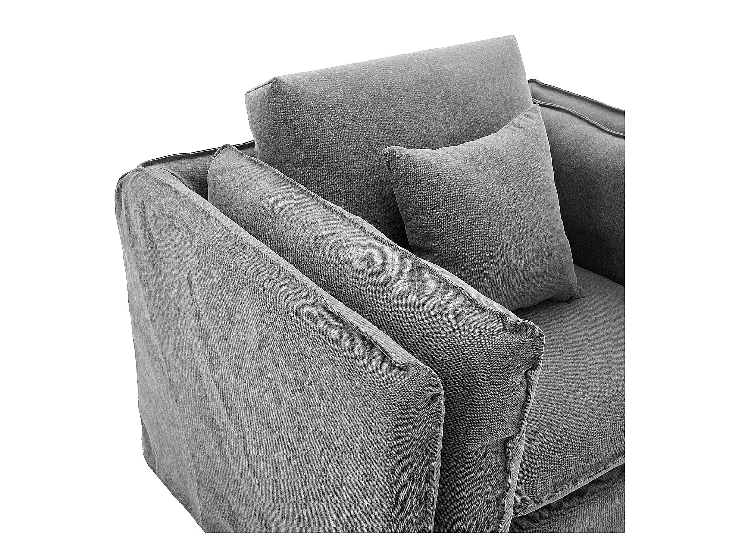 Habitat - Fauteuil déhoussable en coton et lin - Gris ardoise - Andria