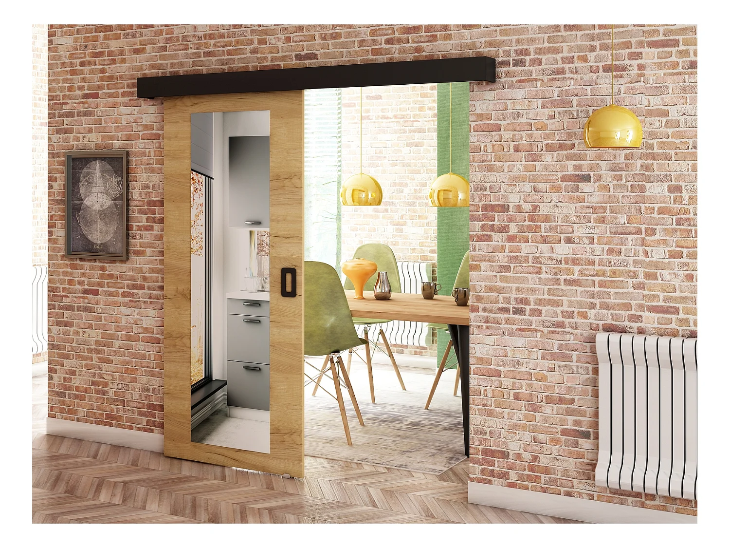 Portes coulissantes Beni II 90x204 (chêne craft)