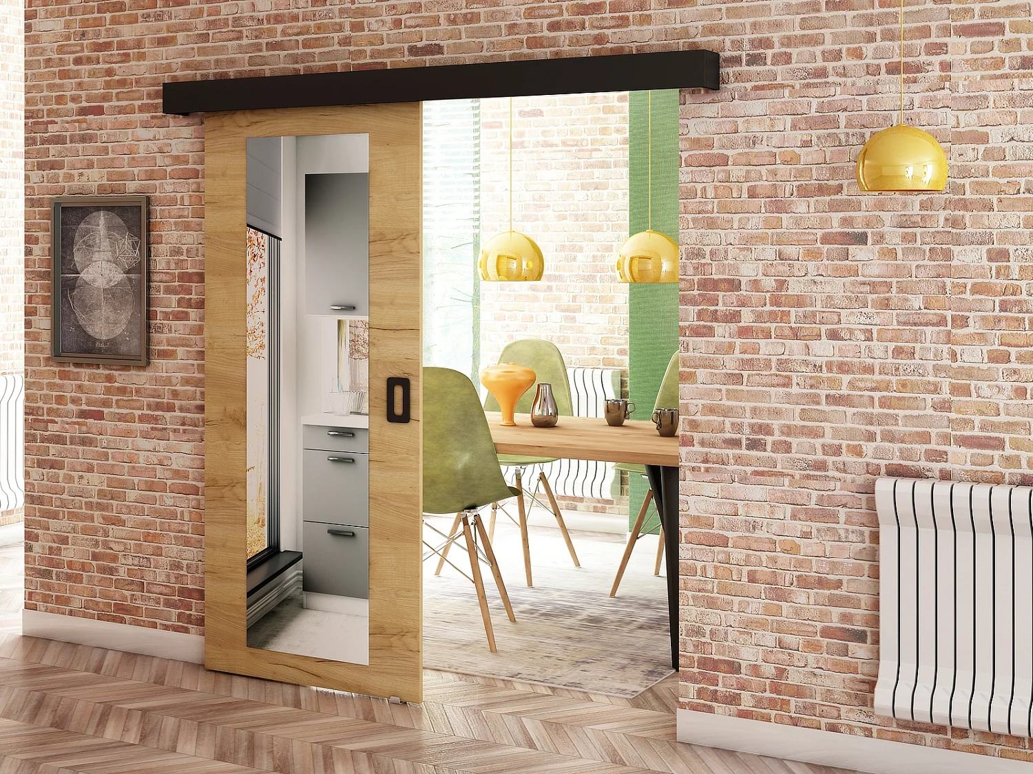 Puertas correderas Beni II 90x200 (roble Kraft)