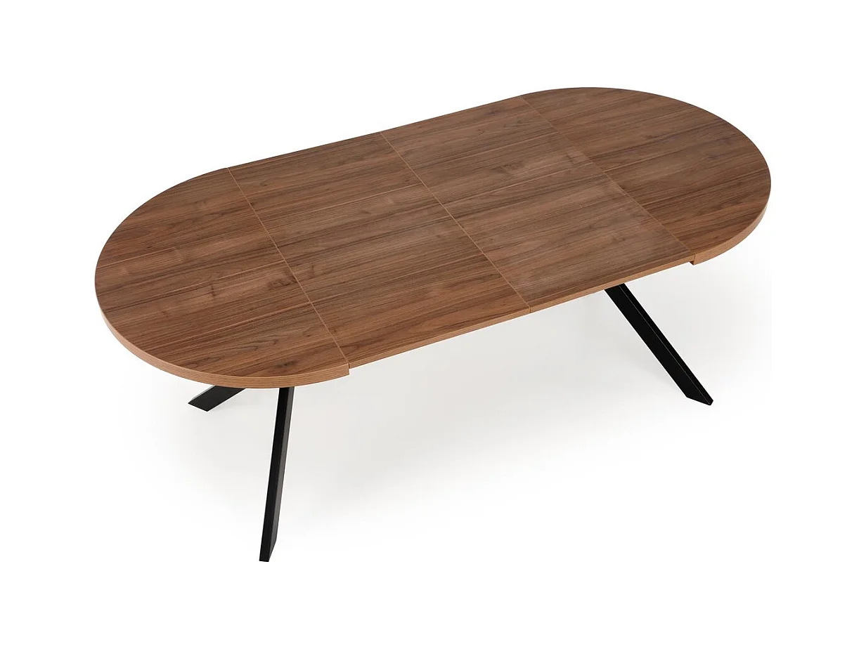 Esstisch Peroni/Ausziehbar/Möbelplatte&Furnier/Braun&Schwarz