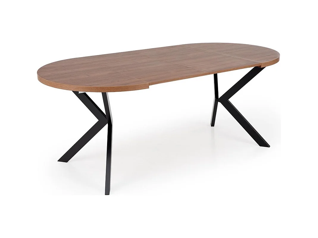 Esstisch Peroni/Ausziehbar/Möbelplatte&Furnier/Braun&Schwarz