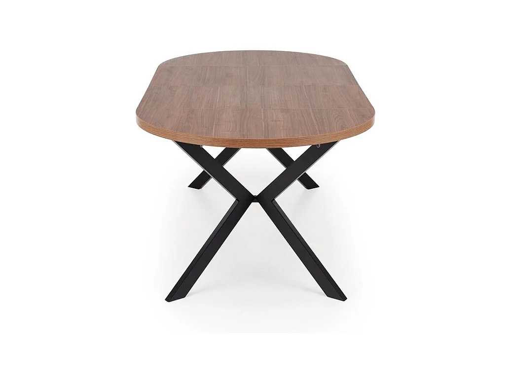 Esstisch Peroni/Ausziehbar/Möbelplatte&Furnier/Braun&Schwarz