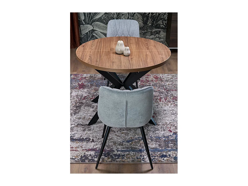 Esstisch Peroni/Ausziehbar/Möbelplatte&Furnier/Braun&Schwarz