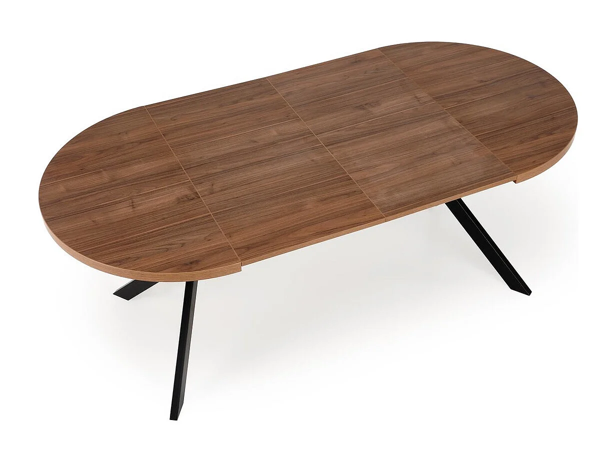 Table à manger Peroni/Extensible/Plateau et placage de meuble/Marron et noir