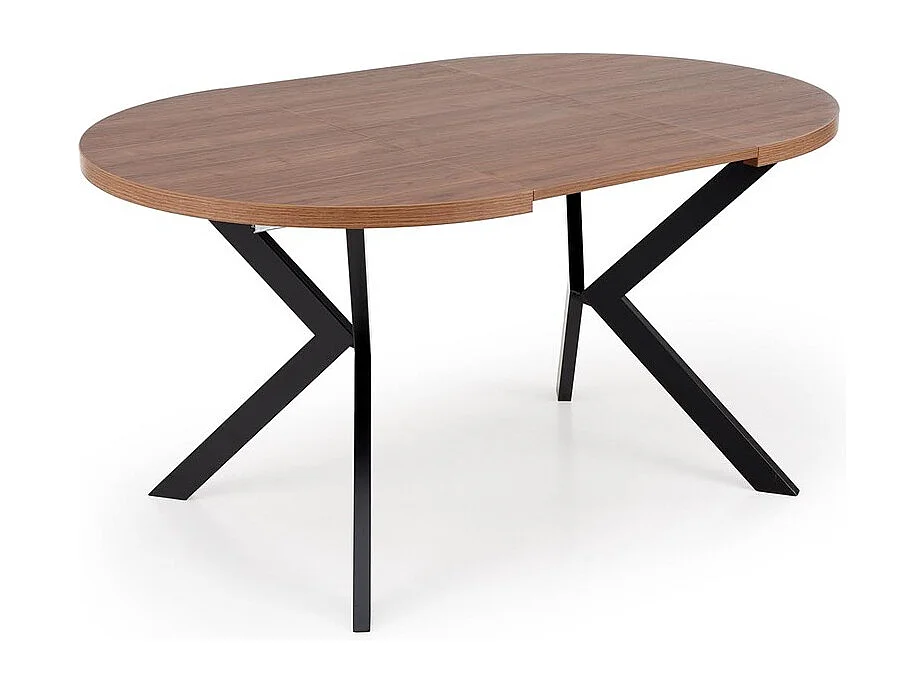 Table à manger Peroni/Extensible/Plateau et placage de meuble/Marron et noir