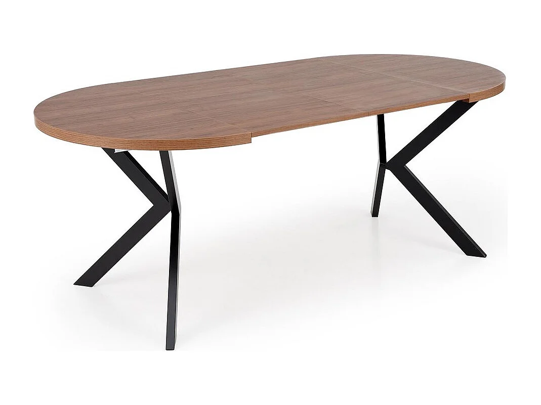 Table à manger Peroni/Extensible/Plateau et placage de meuble/Marron et noir