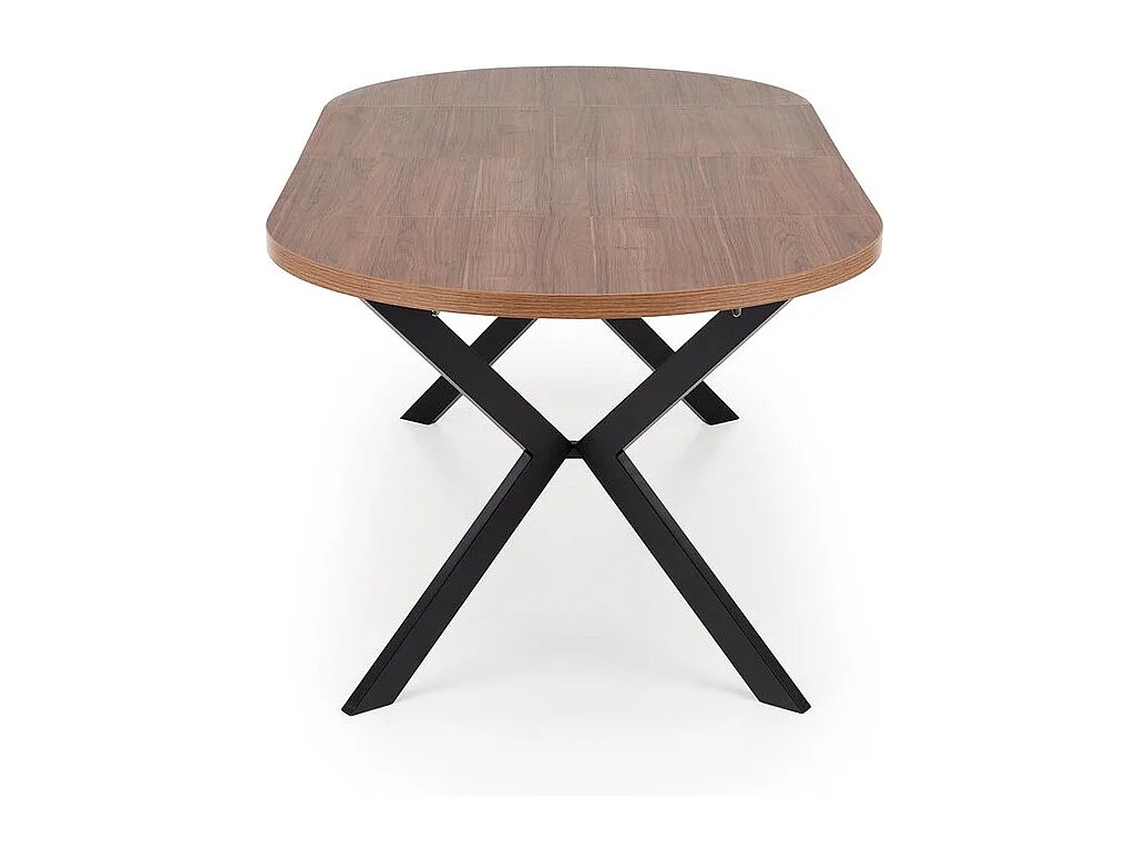 Table à manger Peroni/Extensible/Plateau et placage de meuble/Marron et noir