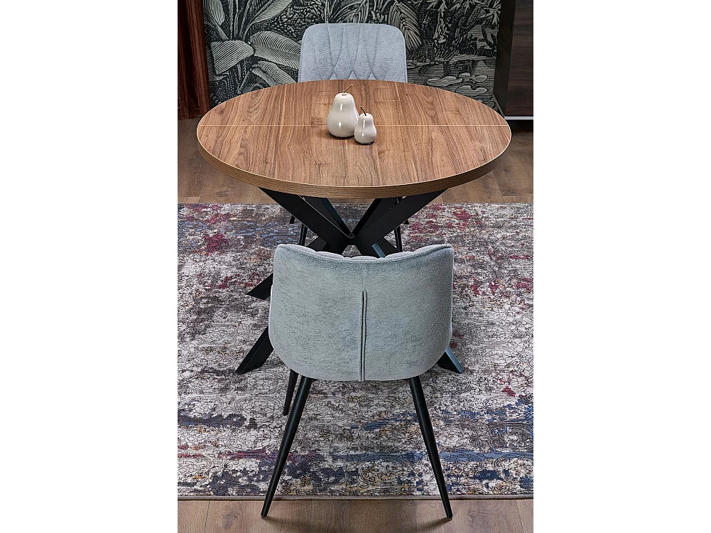 Table à manger Peroni/Extensible/Plateau et placage de meuble/Marron et noir