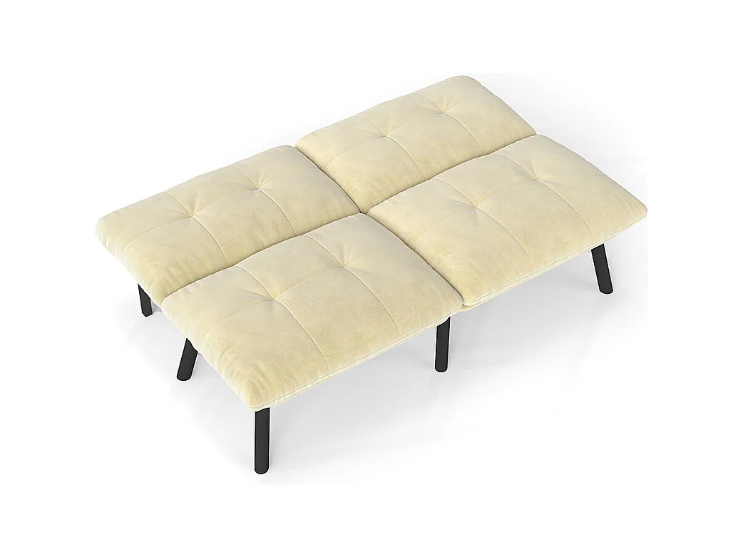 Divano letto pieghevole, 2 posti, con funzione letto, color crema