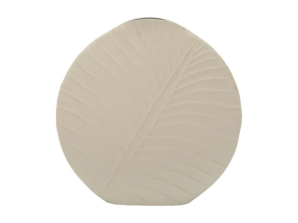 Jarrón de metal beige 41,5x14 cm