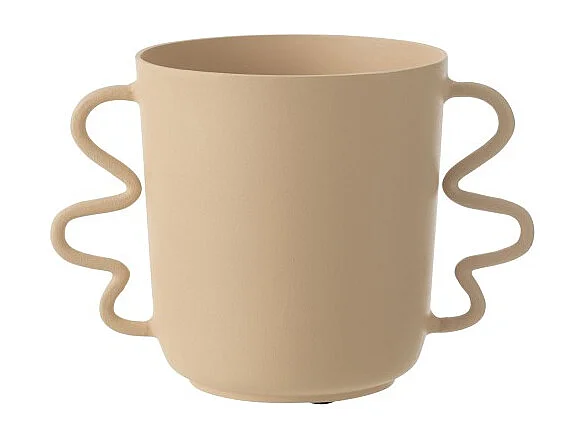 Jarrón Julien de aluminio beige 34x21.5x23 cm