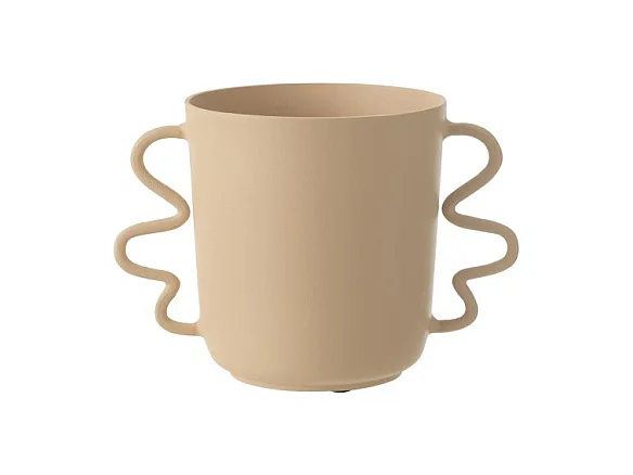 Jarrón Julien de aluminio beige 34x21.5x23 cm