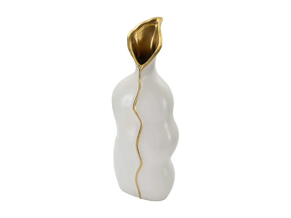 Jarrón de cerámica blanca 19,5x10x50 cm