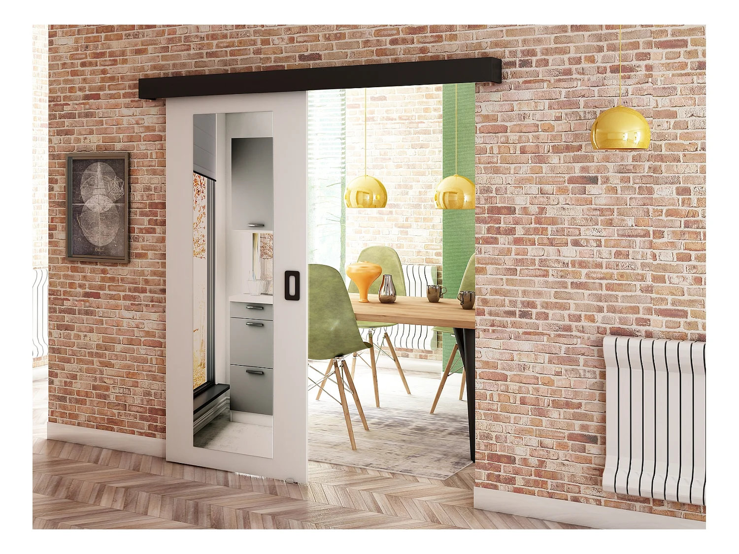 Portes coulissantes Beni II 90x204 (Blanc)