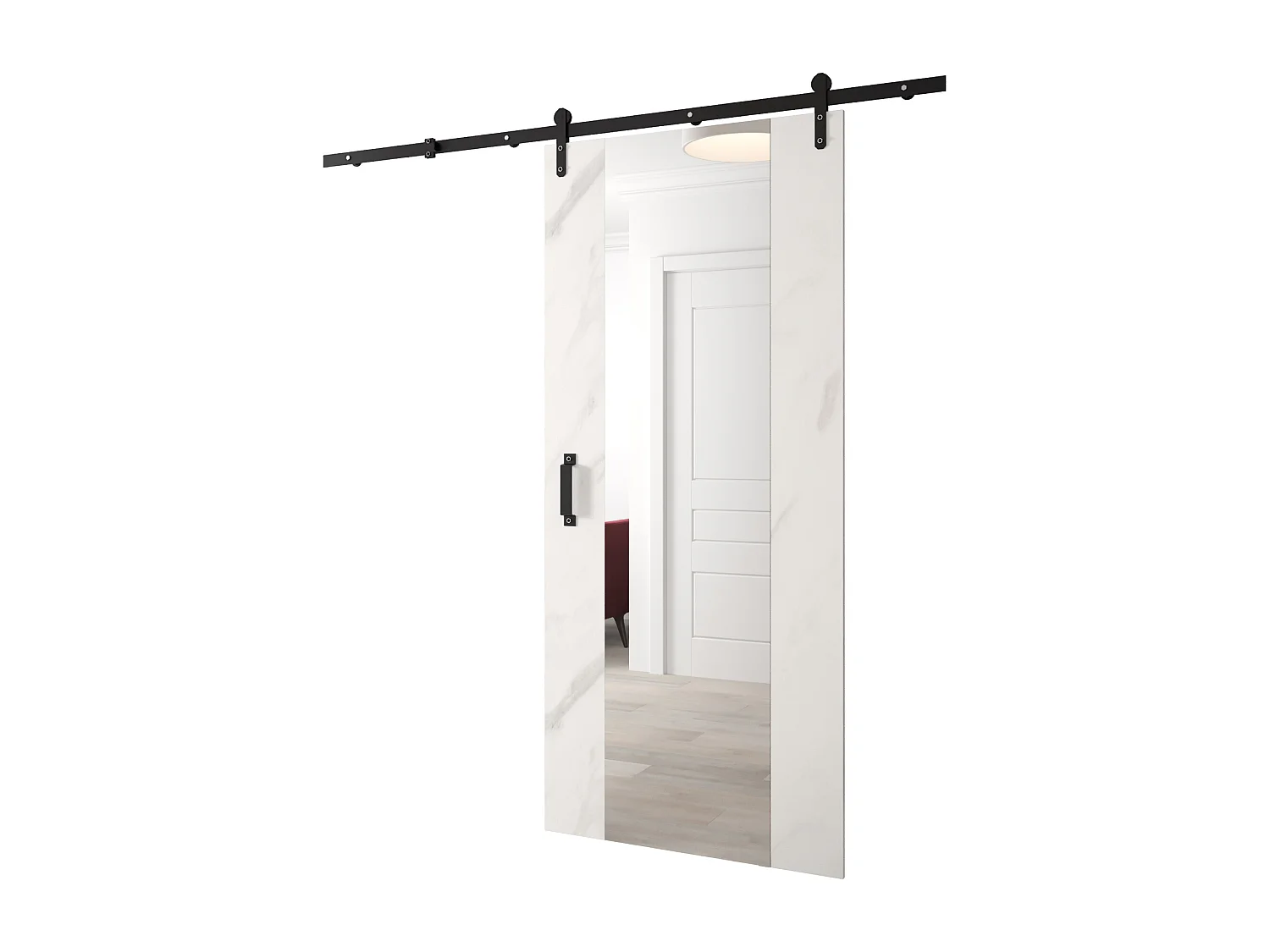 Puertas correderas Loftiko II 90x200 (mármol blanco)