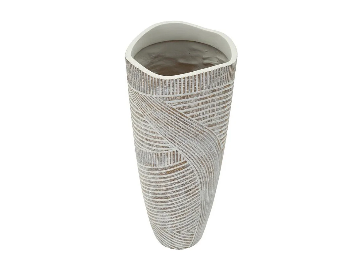 Jarrón de resina blanco 18x45 cm