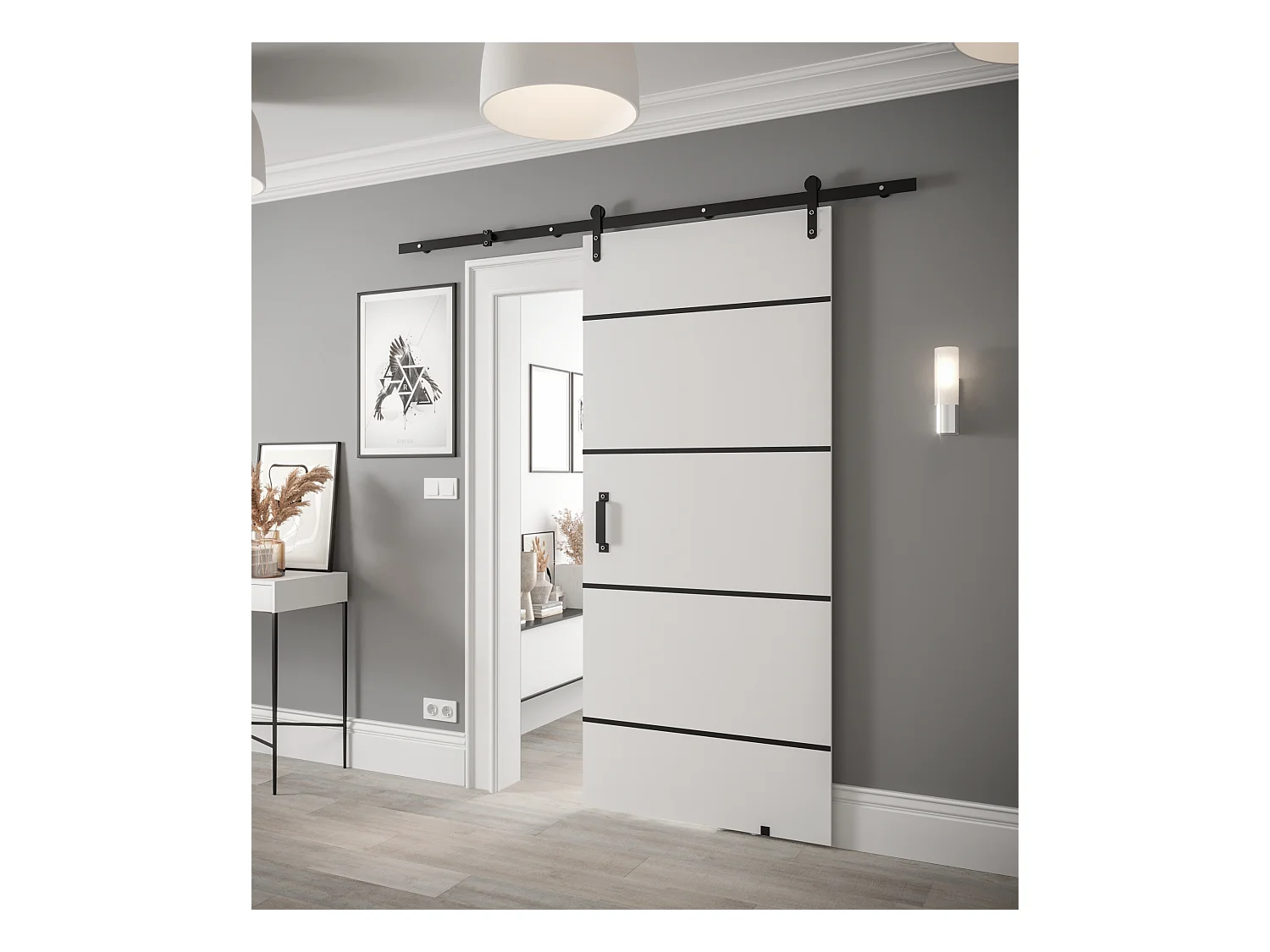 Portes coulissantes Loftiko IV 90x204 (Blanc)