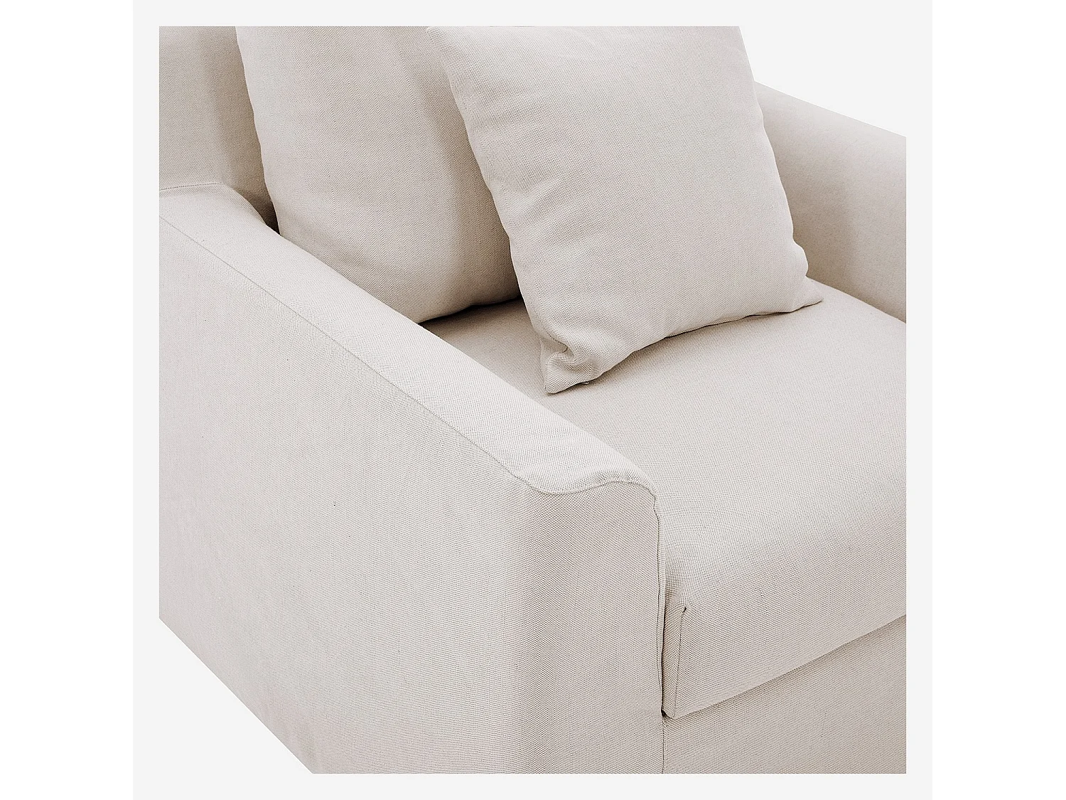 Habitat - Fauteuil déhoussable en coton et lin garni de plumes - Sable blanc - Ostuni