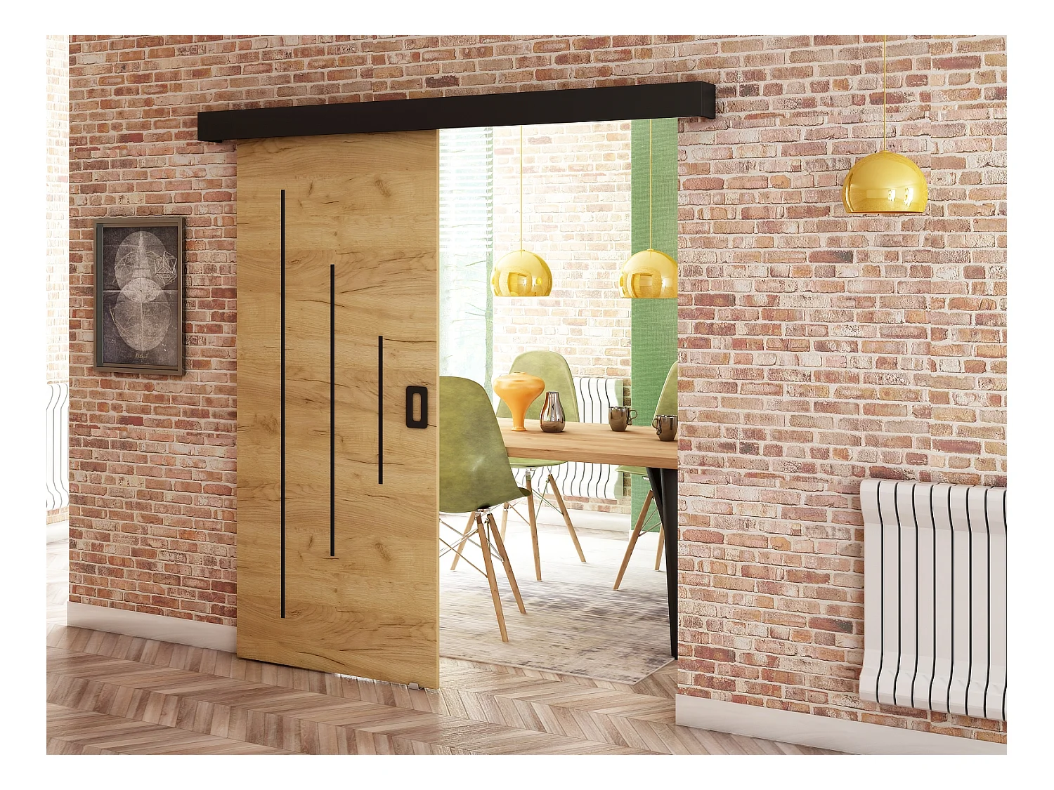 Portes coulissantes Beni Y 90x204 (chêne craft)