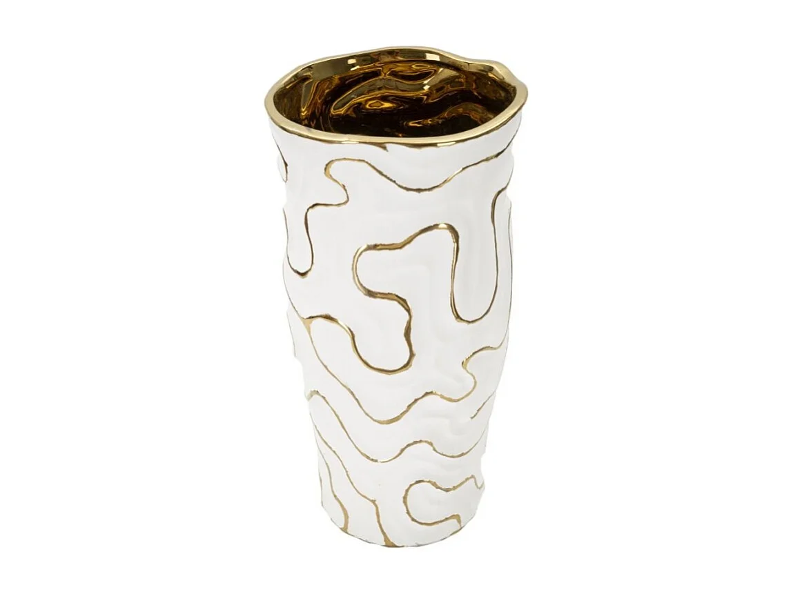 Jarrón de cerámica blanca 16x32,5 cm