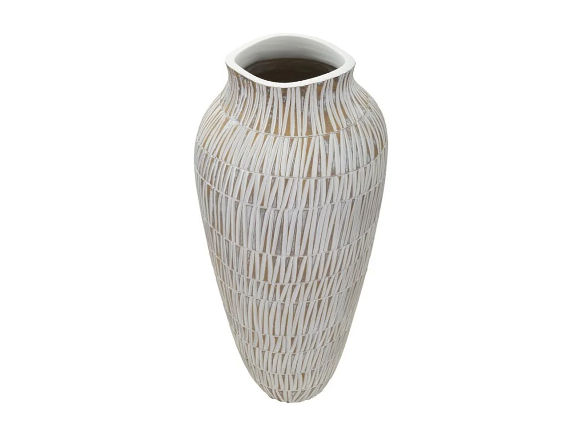 Jarrón de resina blanco 23x50 cm