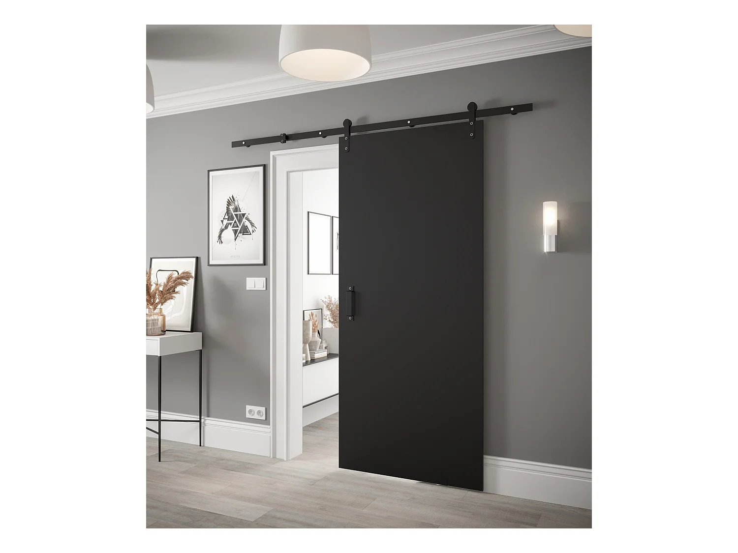 Portes coulissantes Loftiko I 90x204 (Noir)