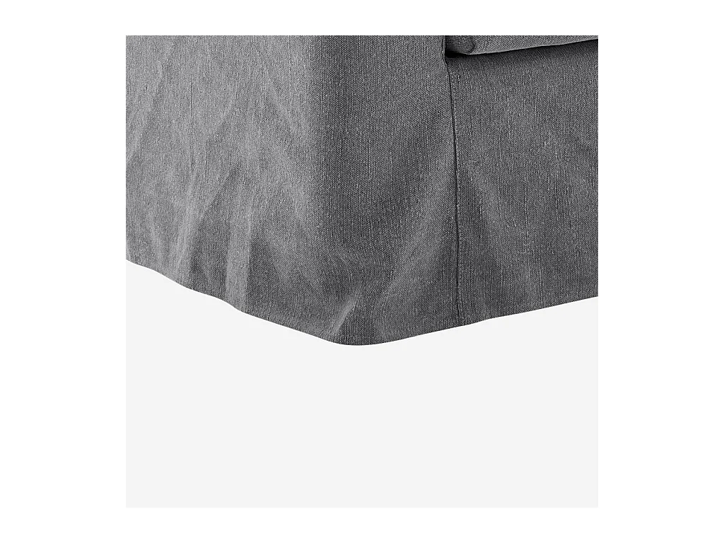 Habitat - Fauteuil déhoussable en coton et lin garni de plumes - Gris ardoise - Ostuni