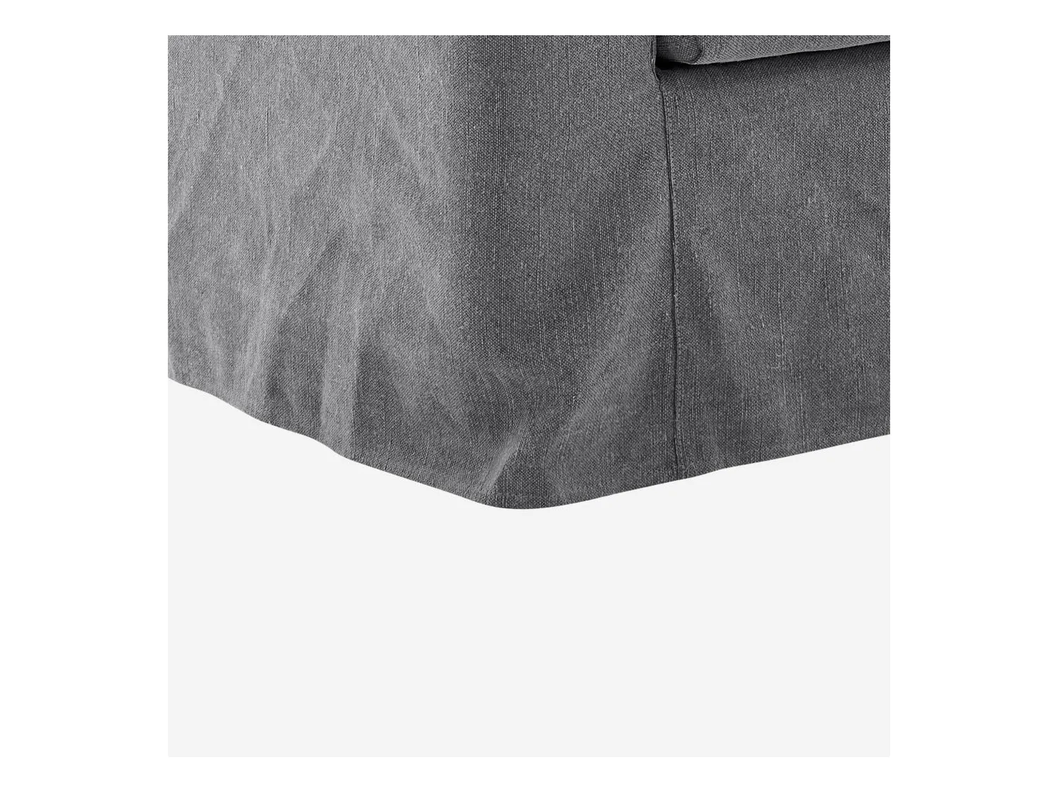 Habitat - Fauteuil déhoussable en coton et lin garni de plumes - Gris ardoise - Ostuni